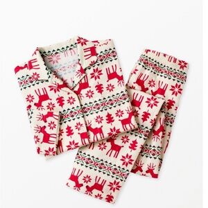Hanna Andersson Women's Holiday Flannel Pajama Set in Dear Deer-EXCELLENT COND